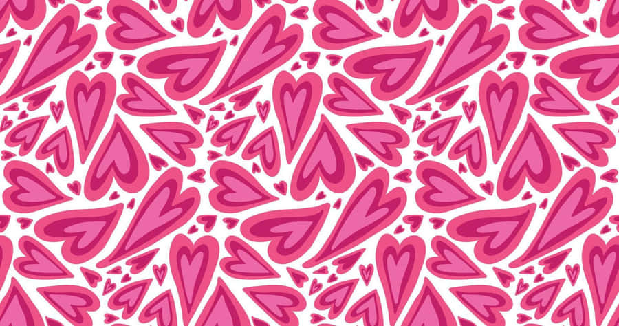Purple Heart Pattern Background Wallpaper