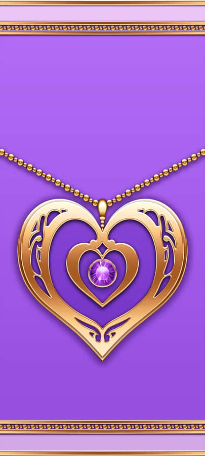 Purple Heart Pendant Gold Chain Jewelry Wallpaper