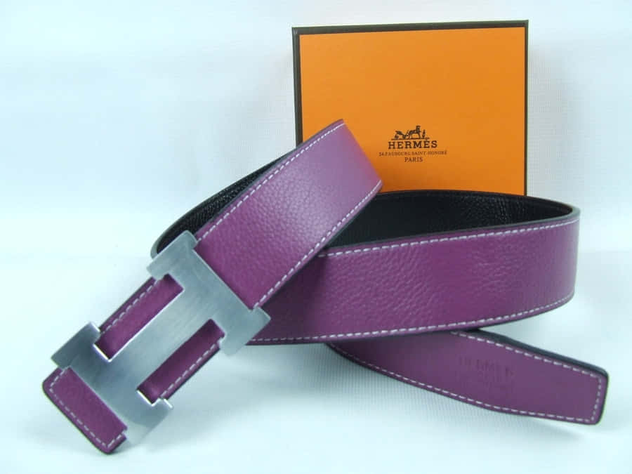 Purple Hermes Leather Beltwith Box Wallpaper