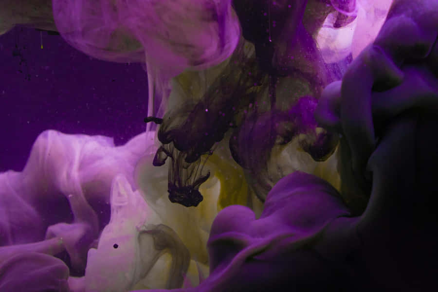 Purple Ink Abstract Swirls Wallpaper