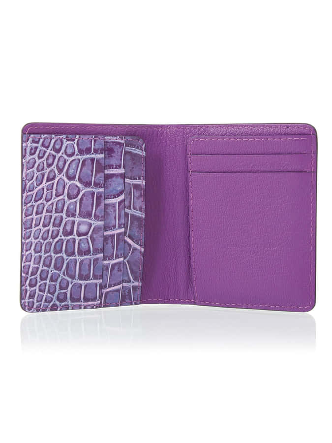 Purple Leather Wallet Open View Wallpaper