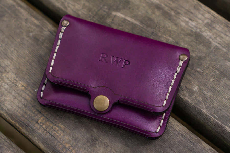 Purple Leather Wallet R W P Initials Wallpaper