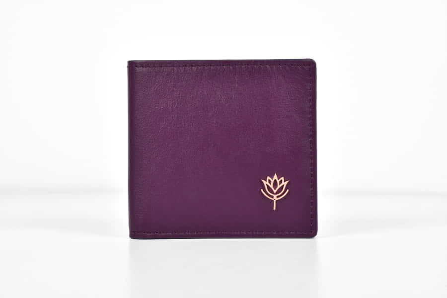Purple Leather Wallet White Background Wallpaper