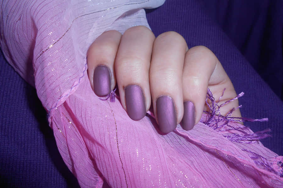 Purple Manicure Matching Fabric Wallpaper