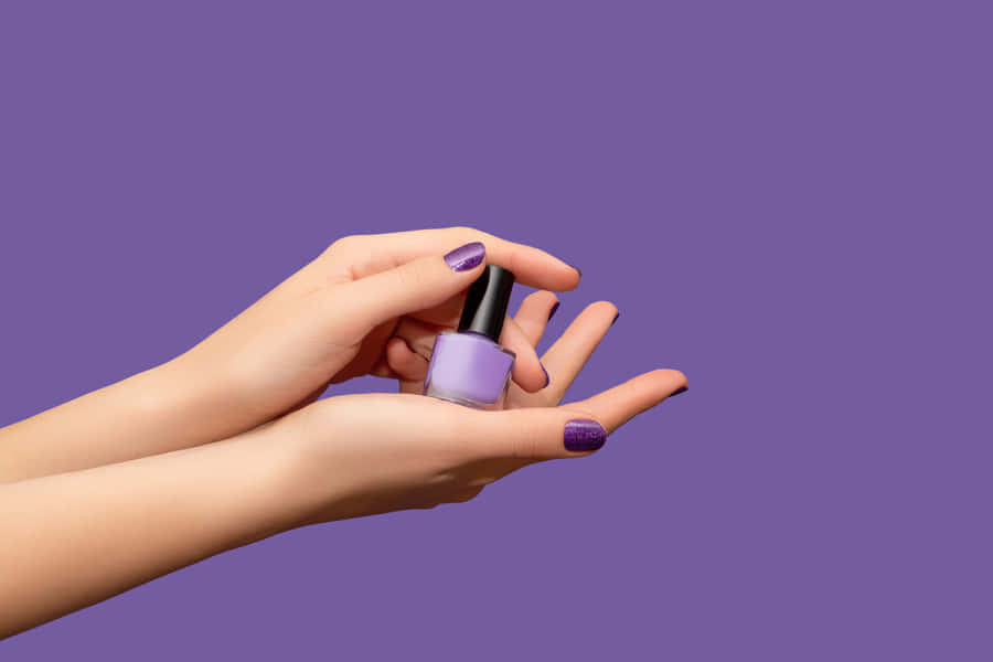 Purple Nail Polish Display Wallpaper