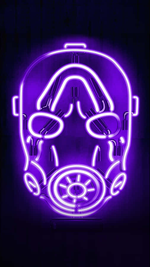 Purple Neon Gas Mask Art Wallpaper