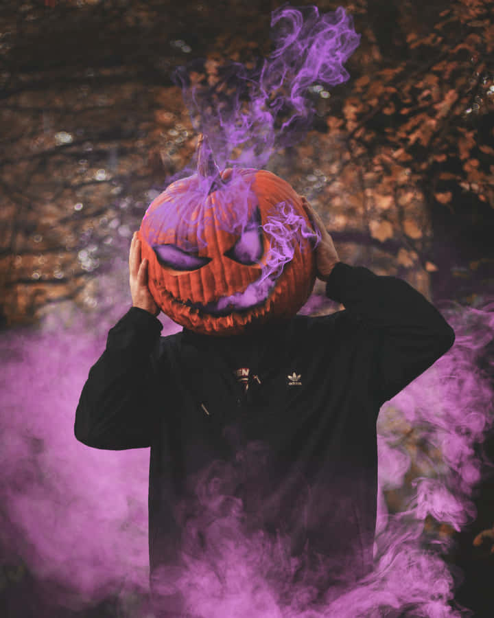 Purple Neon Halloween Smoke Wallpaper