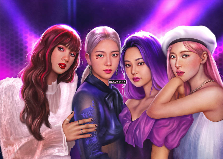 Purple Painting Blackpink Desktop Wallpaper
