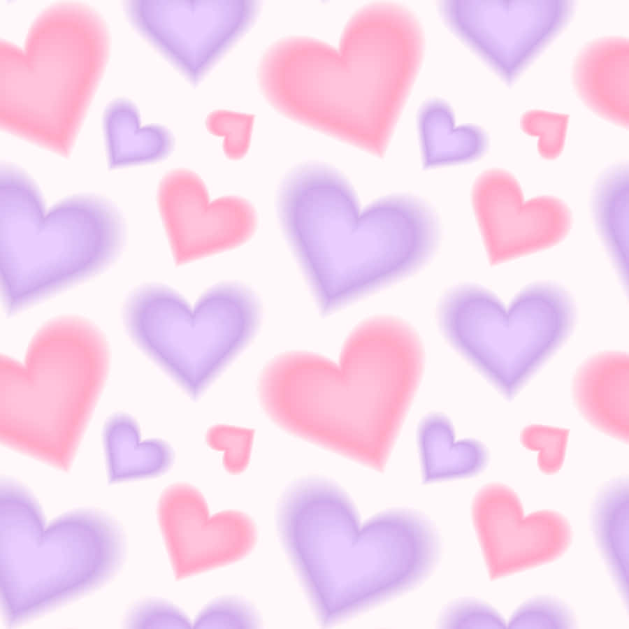 Purple Pink Hearts Pattern Y2 K Aesthetic.jpg Wallpaper