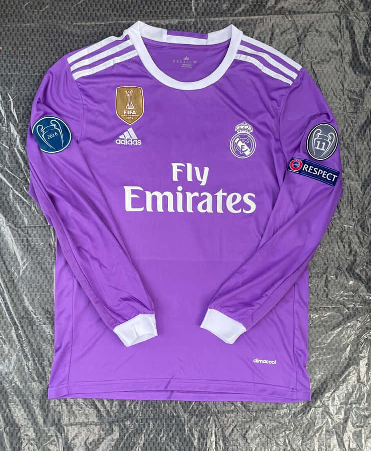 Purple Real Madrid Jersey Adidas Fly Emirates Wallpaper