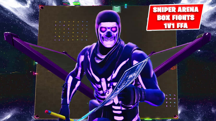 Purple Skull Trooper Is Taking Charge Of The Battlefield. Wallpaper