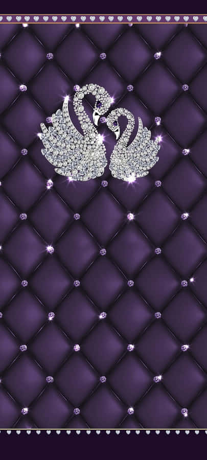 Purple Swans Diamond Pattern Wallpaper Wallpaper