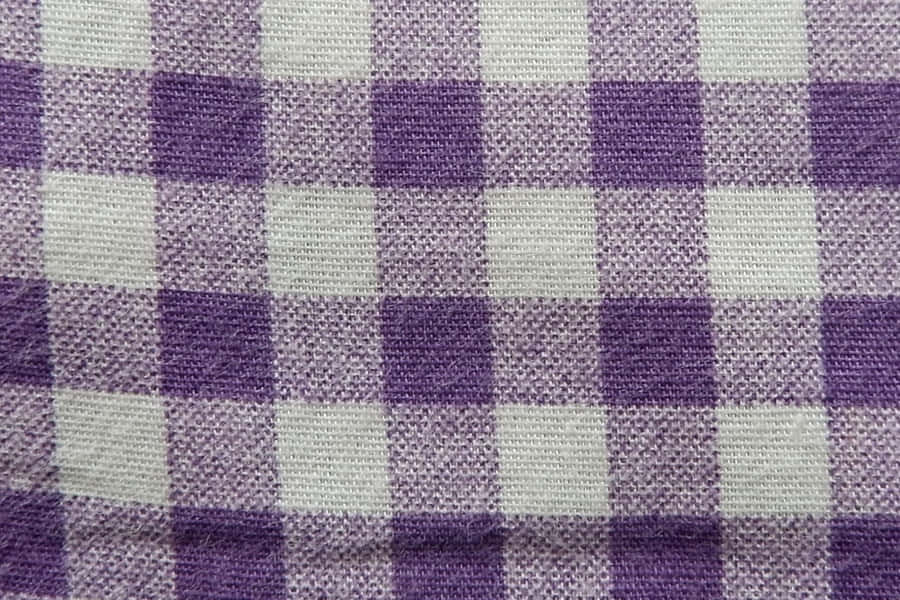 Purple White Checkered Cotton Fabric Wallpaper