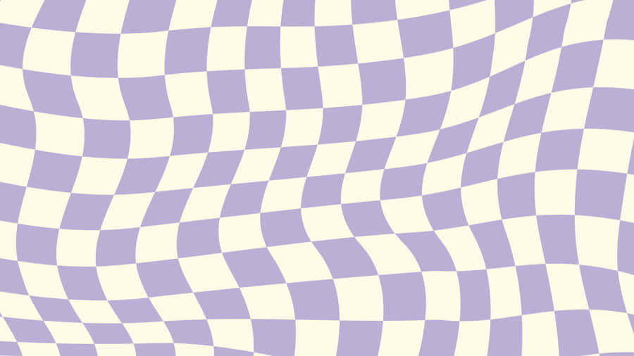 Purple White Wavy Checkered Pattern Wallpaper