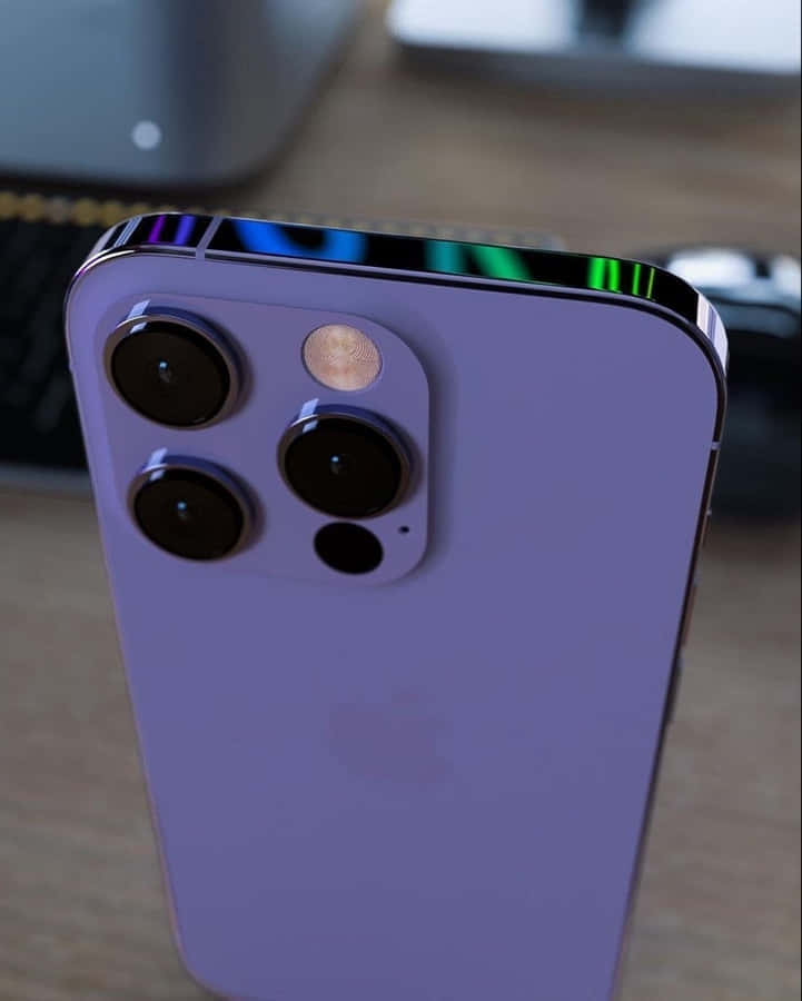 Purplei Phone14 Pro Max Camera Closeup Wallpaper