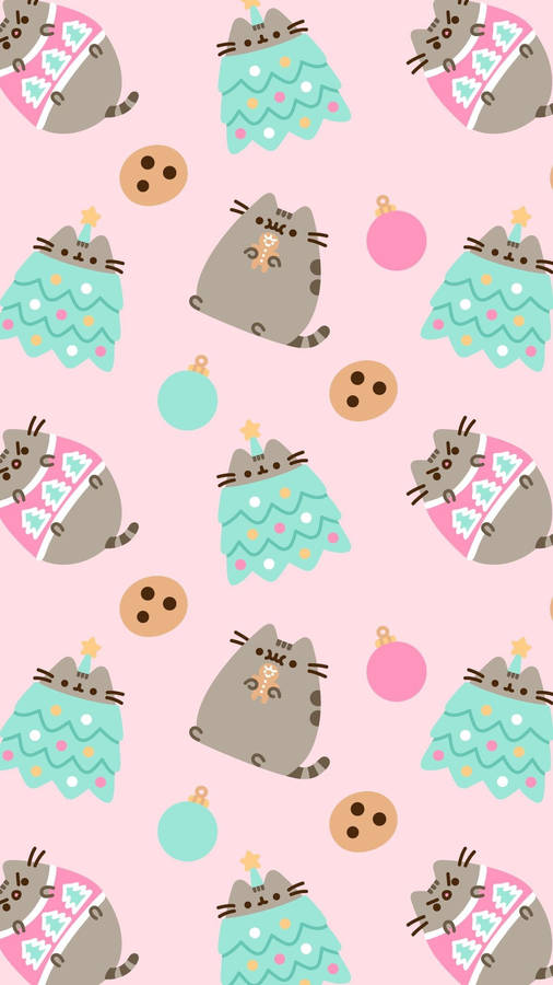 Pusheen Cat Cookie Iphone Wallpaper
