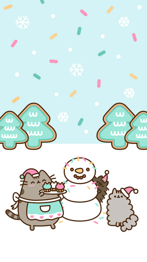 Pusheen Christmas Wallpaper Wallpaper