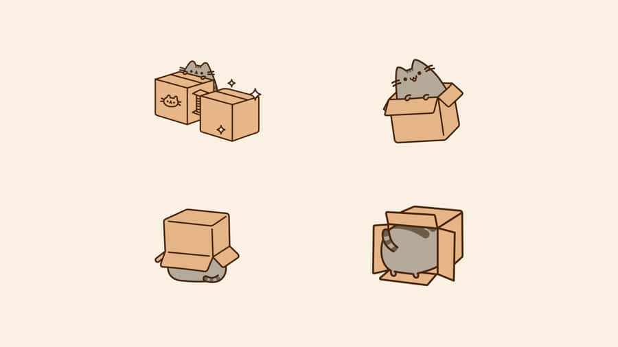 Pusheen Surfing The Web Wallpaper