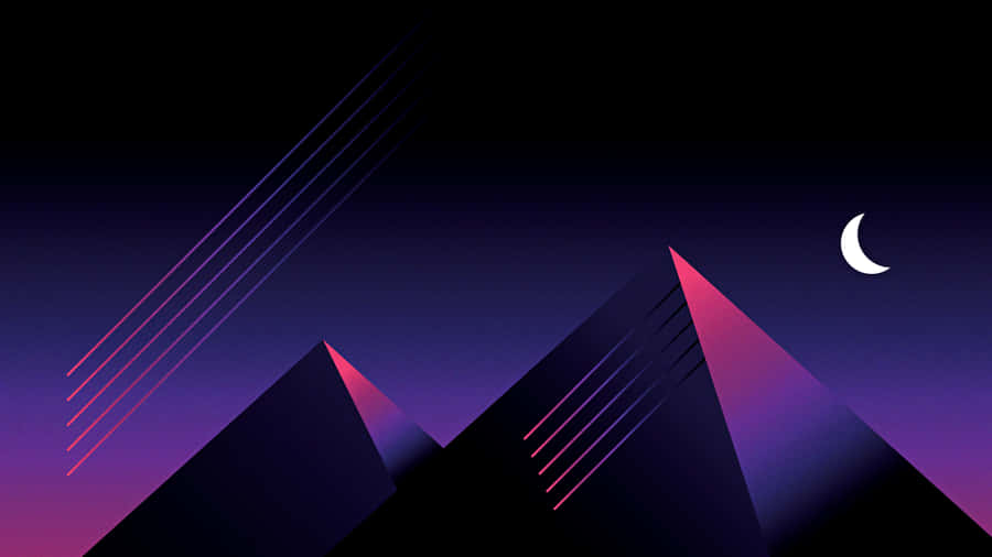 Pyramid Of The Moon Retro Wave Wallpaper