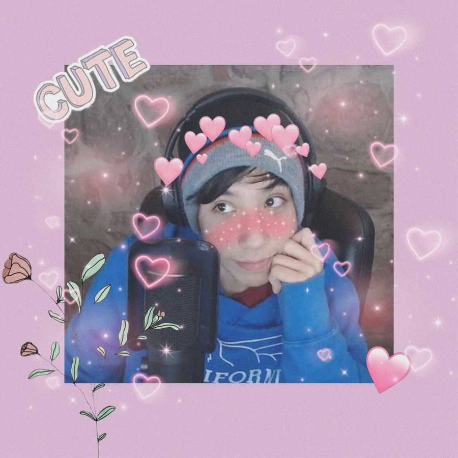 Quackity Hearty Pink Backdrop Wallpaper