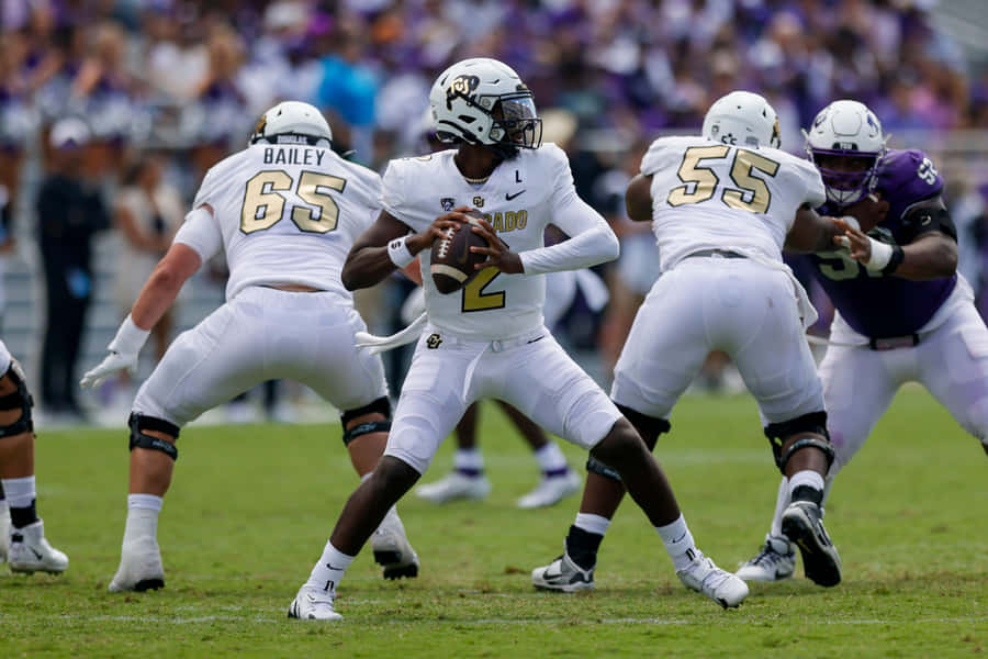 Quarterback Preparesto Pass During Game Wallpaper