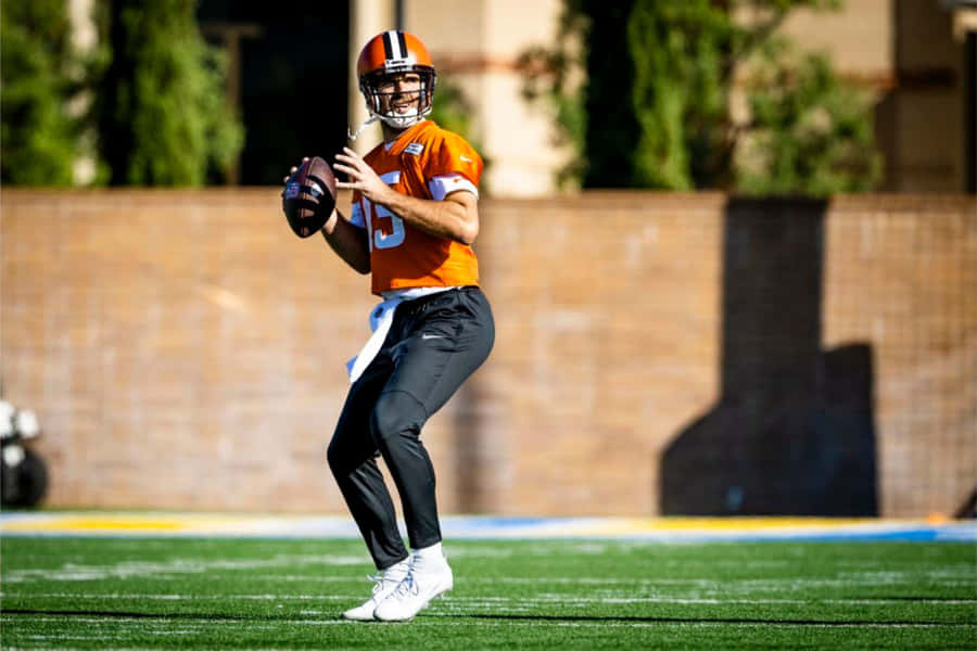 Quarterback Readyto Pass Football Game Wallpaper