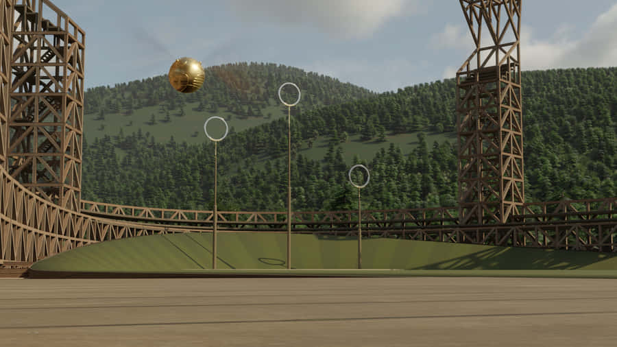 Quidditch Players Soar Towards Victory At Hogwarts Pitch Wallpaper