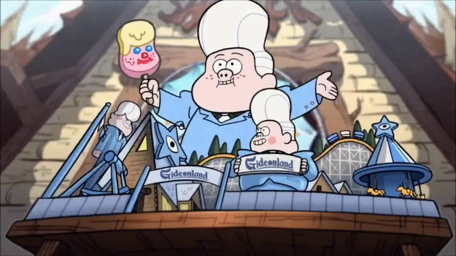 Quirky And Mysterious- Gideon Gleeful Posing On His Tower Wallpaper