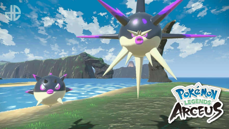 Qwilfish With Overqwil By The Ocean Wallpaper