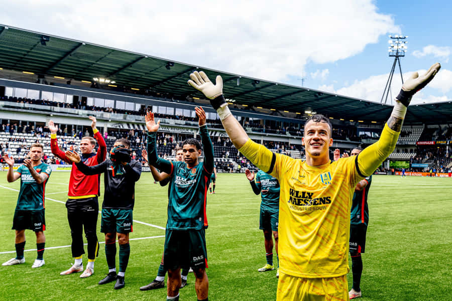R K C Waalwijk Team Celebrationat Stadium Wallpaper