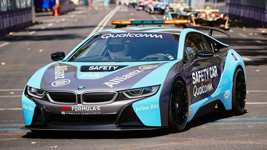 Racing Safety Car In Action Wallpaper