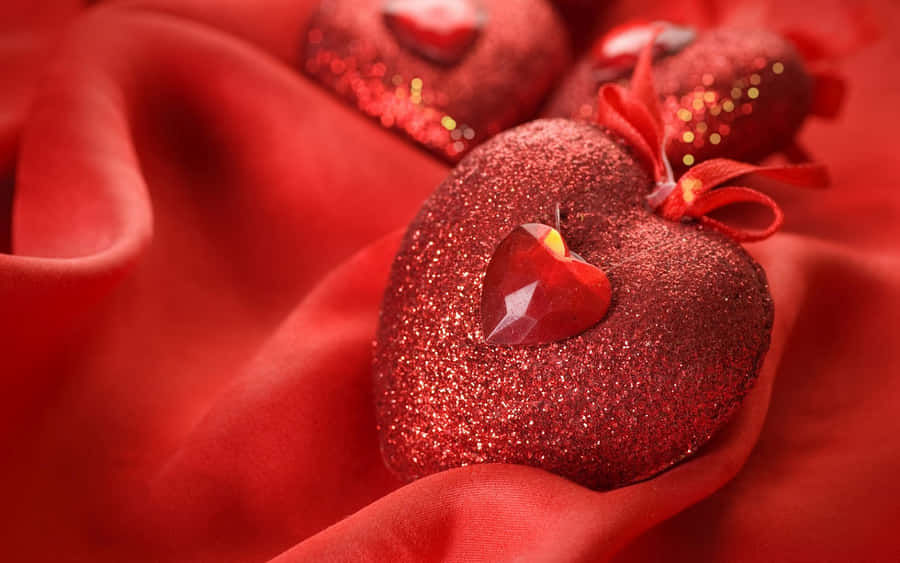 Radiant 3d Heart On A Dark Background Wallpaper