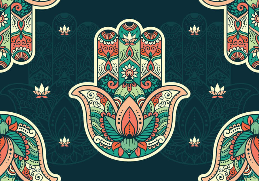 Radiant Hamsa Hand Symbol Wallpaper Wallpaper