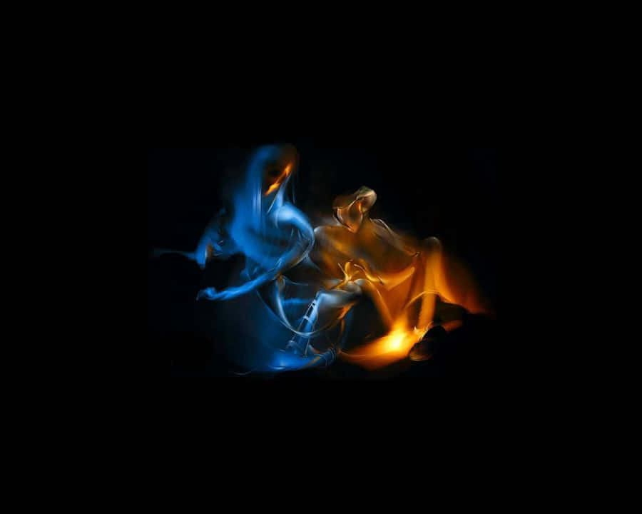 Radiant Red And Blue Fire Wallpaper