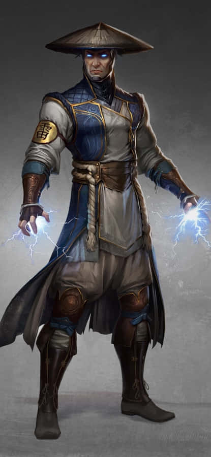 Raiden Charging Up In Mortal Kombat Battle Wallpaper
