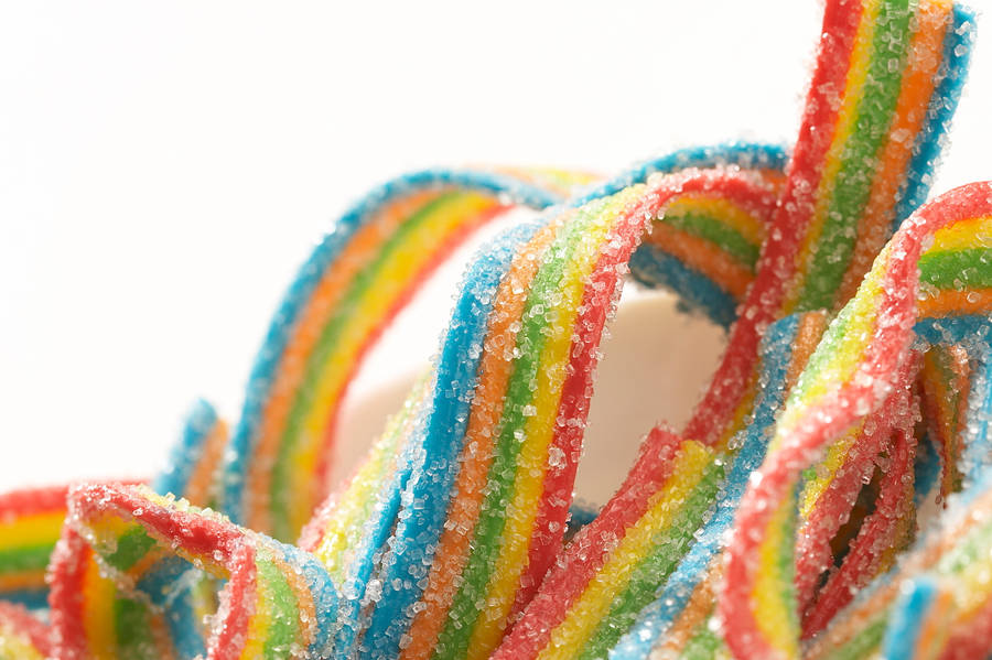 Rainbow Belt Gummy Candies Wallpaper