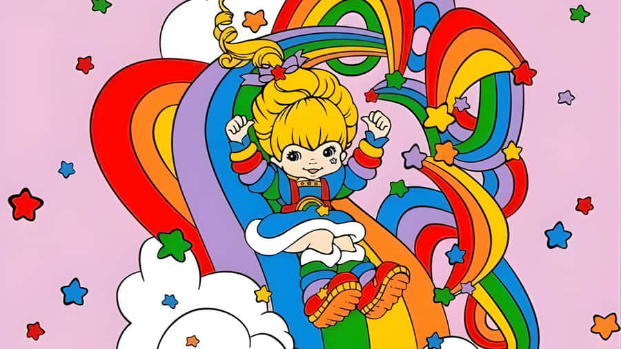 Rainbow Brite Sliding Down Rainbow Wallpaper