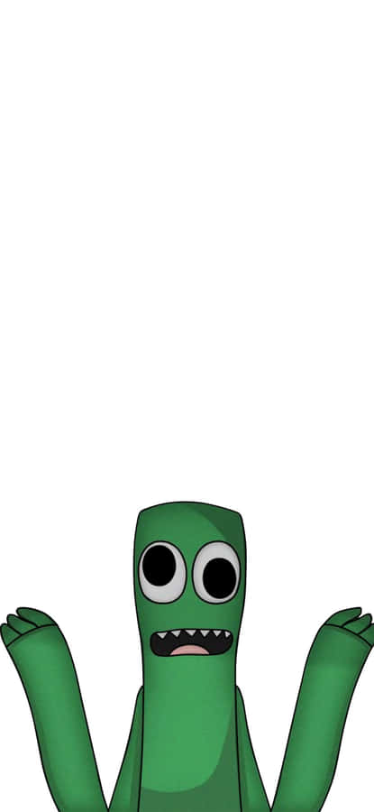 Rainbow Friends Green Character Wallpaper