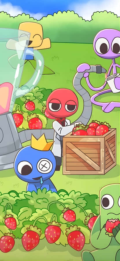 Rainbow Friends Strawberry Harvest Wallpaper
