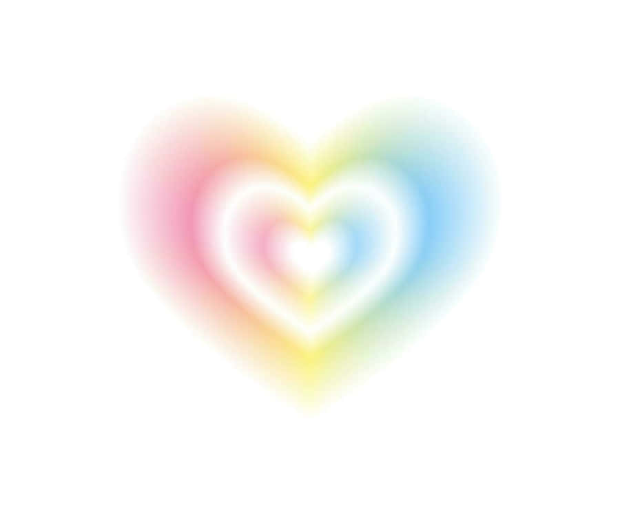 Rainbow Heart Blur Background Wallpaper