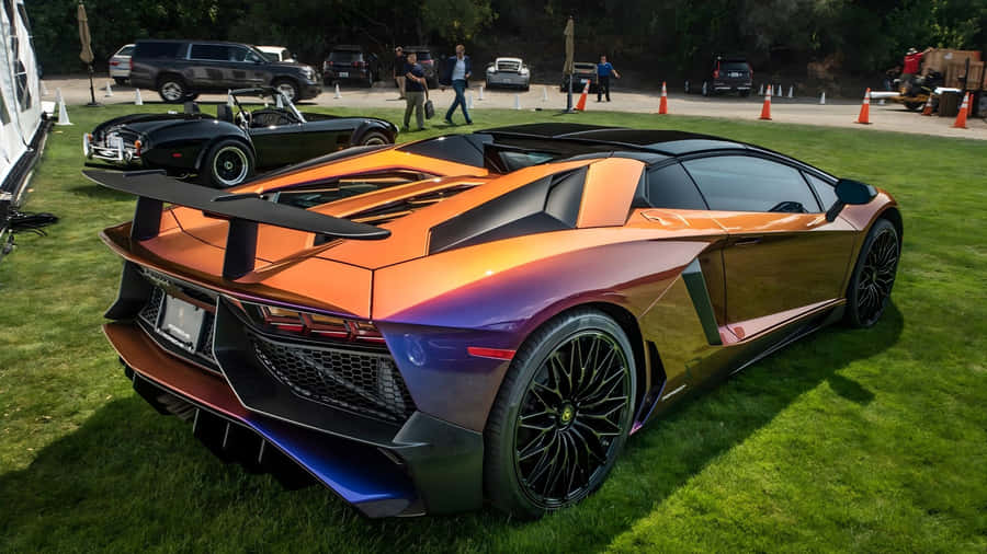 Rainbow Lamborghini Aventador Wallpaper