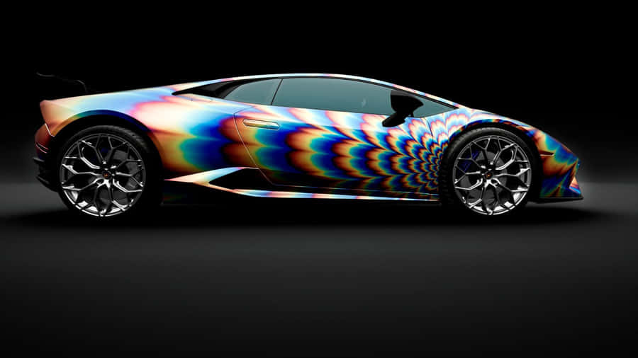 Rainbow Lamborghini Design Wallpaper