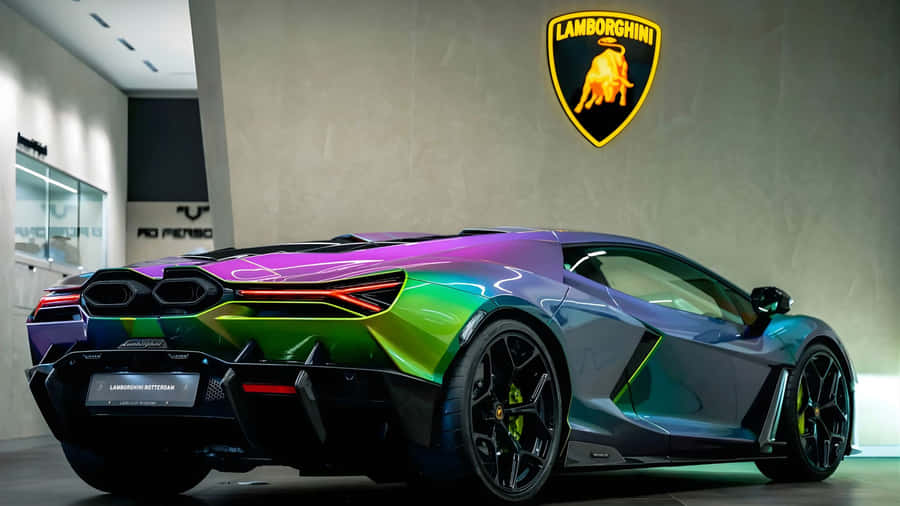 Rainbow Lamborghini Sports Car Wallpaper