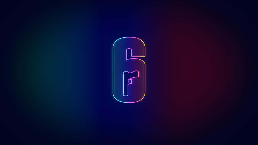 Rainbow Six Neon Glow Logo Wallpaper