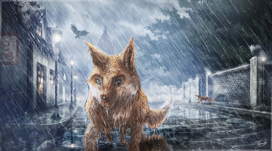 Rainy Night In The Animals Of Farthing Wood Wallpaper