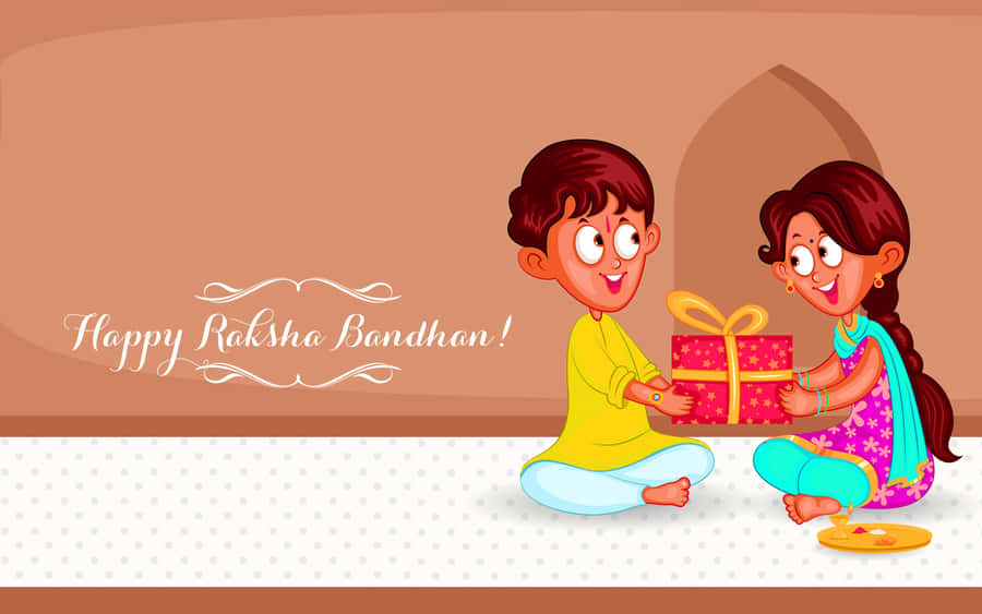 Raksha Bandhan Celebration Cartoon Wallpaper