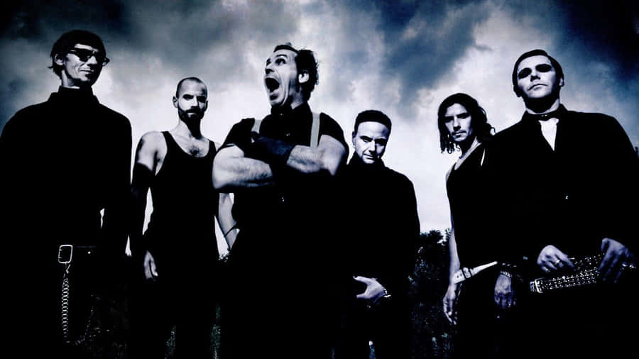 Rammstein Band Silhouette Dramatic Sky Wallpaper