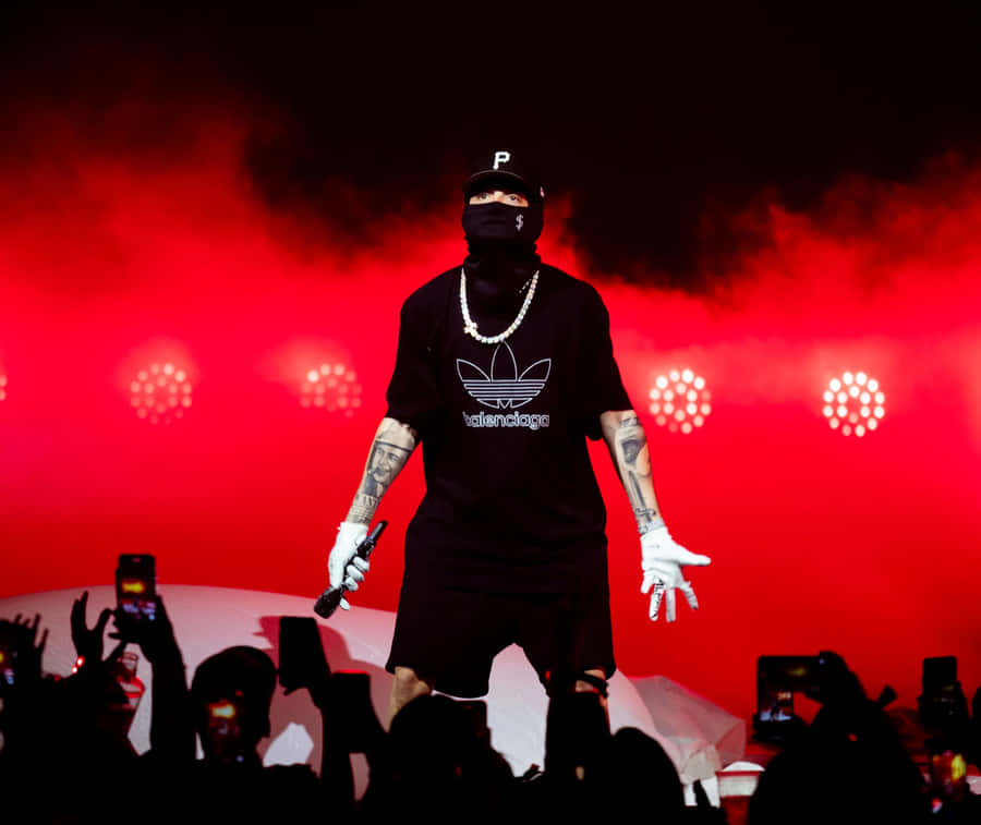 Rap Artist Performance Red Backdrop Wallpaper