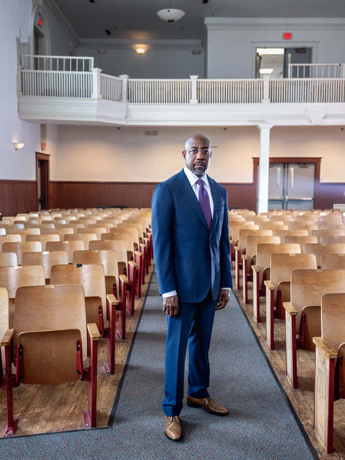 Raphael Warnock In Christian Church Wallpaper
