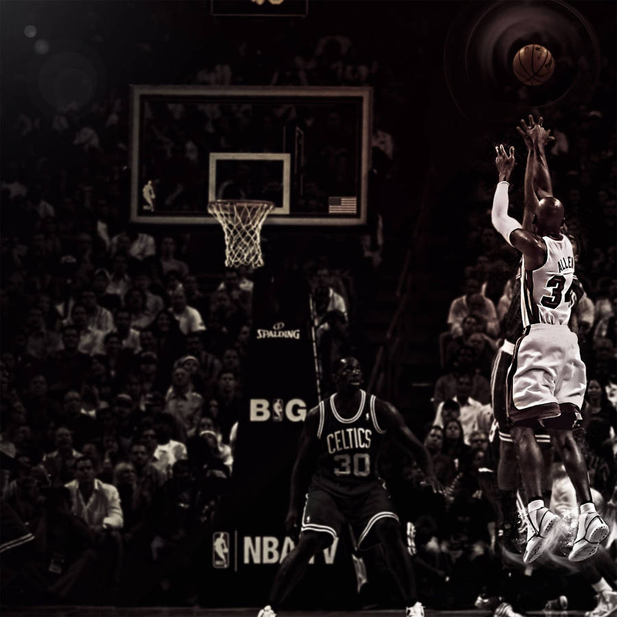 Ray Allen Big Three Points Shoot Wallpaper